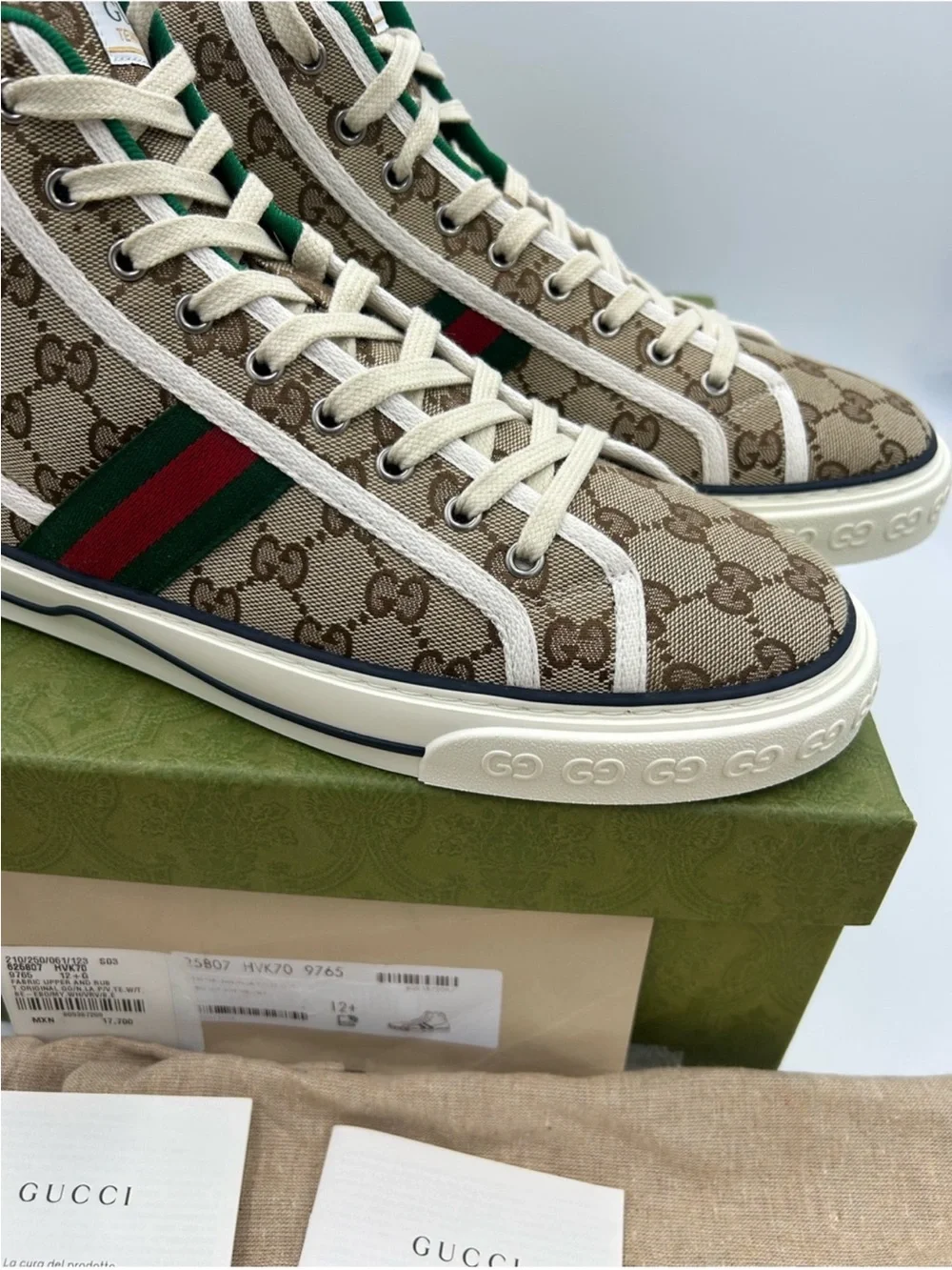 Men’s Gucci tennis 1977GG monogram canvas sneakers size 12.5 fits 13 US